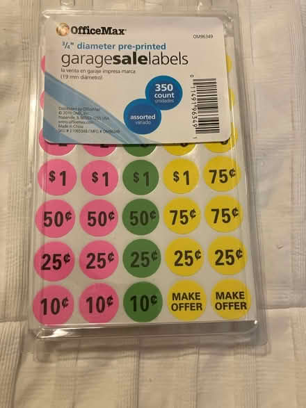 Photo of free Garage sale labels (Bensenville) #1
