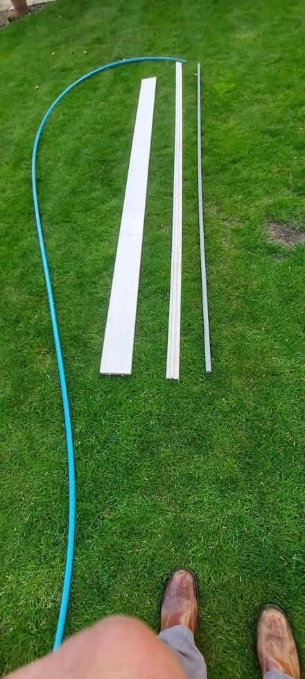 Photo of free Facia Board, Dado Rail, grey water pipe, blue water pipe (GU10) #1