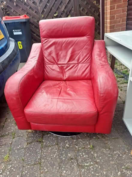 Photo of free Red faux leather spin chair (Two Mile Ash MK8) #1
