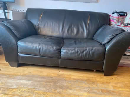 Photo of free Leather loveseat - needs repair (W6) #1
