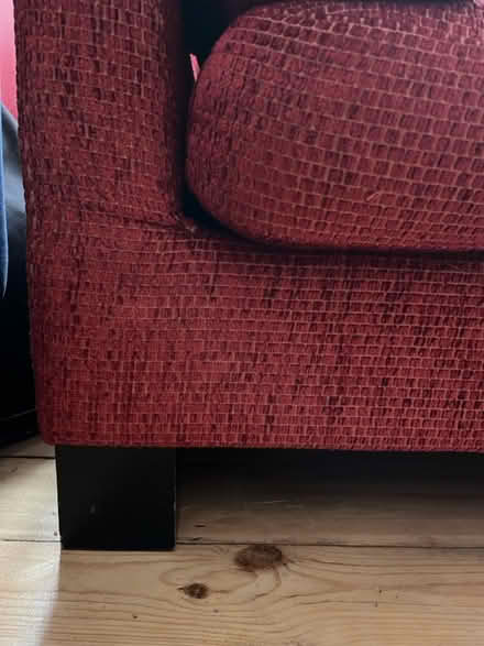 Photo of free Red two seater love seat sofa (Tottenham, N17) #3
