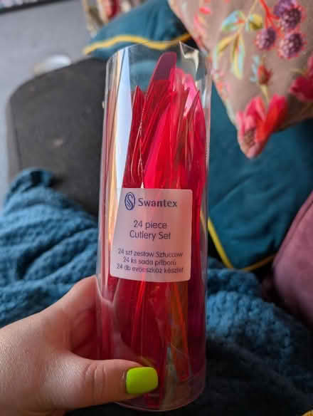 Photo of free Plastic red cutlery (Crewe CW1) #1