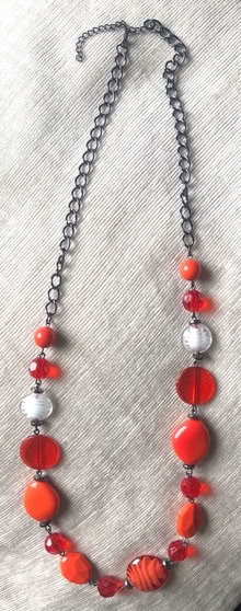Photo of free Long orange & white bead necklace. (Great Harwood BB6) #1