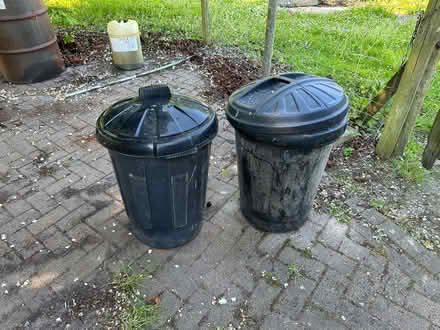 Photo of free 2 Plastic Dustbins with lids (Common Edge FY4) #1