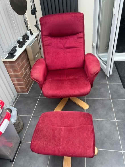 Photo of free Swivel Recliner Chair with Footstool (Woodville DE11) #1