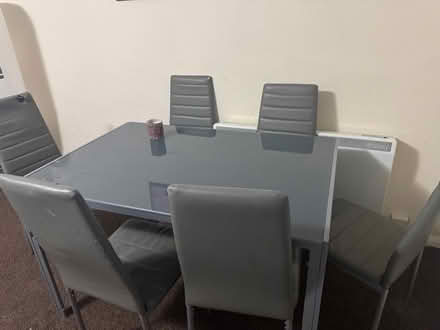 Photo of free Glass top dinning table with six chairs (Ware SG12) #1