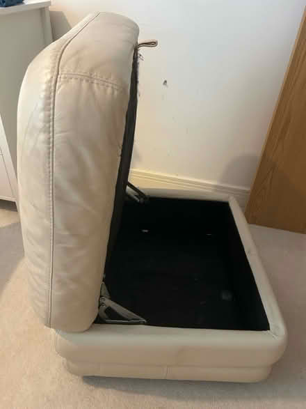 Photo of free Cream Leather Pouffe with storage (Ascot SL5) #1