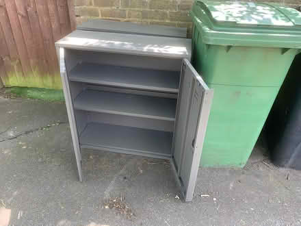 Photo of free Metal cabinet, adjustable shelves (West Molesey.) #1