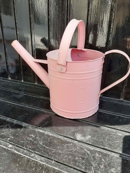 Photo of free Child's pink metal watering can (Wandsworth Common SW12) #1