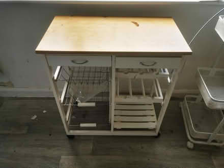 Photo of free White and wood counter/storage unit (Salford M6) #1