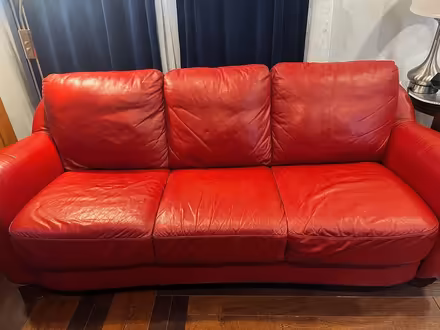 Photo of free Natuzzi Nice Red Leather Couch (NE Heights-Indian School/Penn) #1