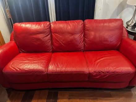 Photo of free Natuzzi Nice Red Leather Couch (NE Heights-Indian School/Penn) #1