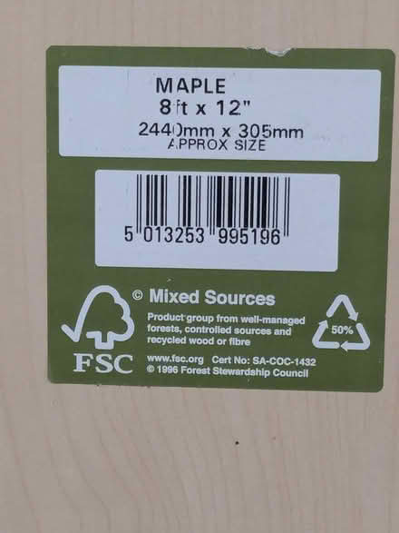 Photo of free Maple effect veneered board (Riverhead TN13) #2