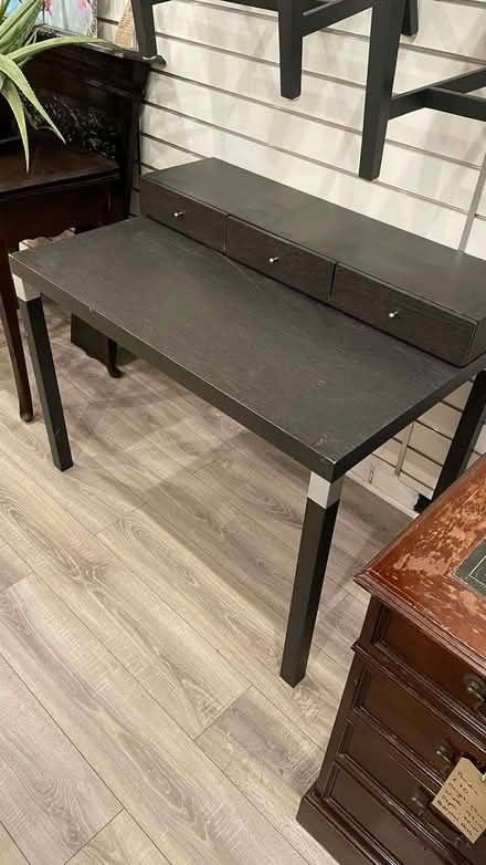 Photo of free Collection only- Black Desk with 3 drawers (Shepherds Bush W12) #1