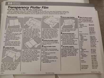 Photo of free Transparency plotter films (8 ct) (Midtown/Boulevard Park) #1