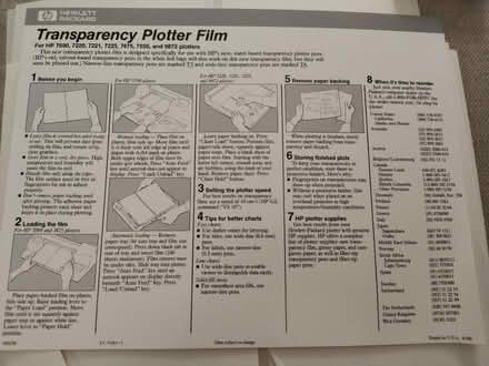 Photo of free Transparency plotter films (8 ct) (Midtown/Boulevard Park) #1