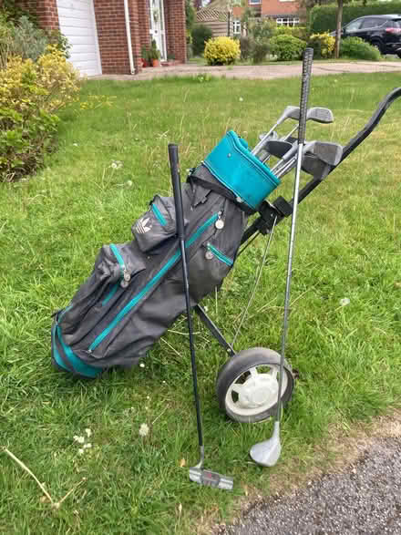 Photo of free Old golf set with caddy, clubs, golf balls and t’s . (Bunbury CW6) #1