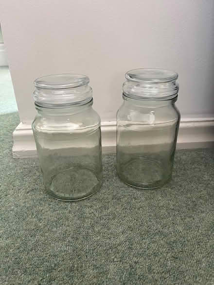 Photo of free 2 glass storage jars (Shefford) #1