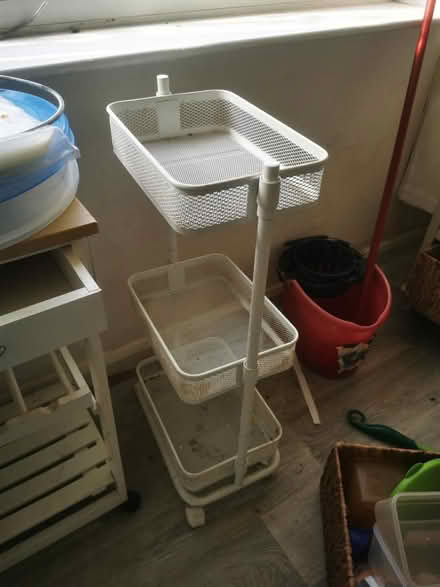 Photo of free White metal storage trolley (Salford M6) #1
