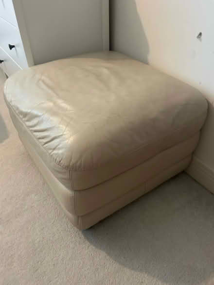 Photo of free Cream Leather Pouffe with storage (Ascot SL5) #2