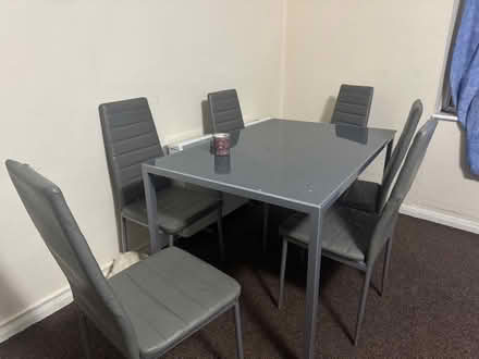 Photo of free Glass top dinning table with six chairs (Ware SG12) #3