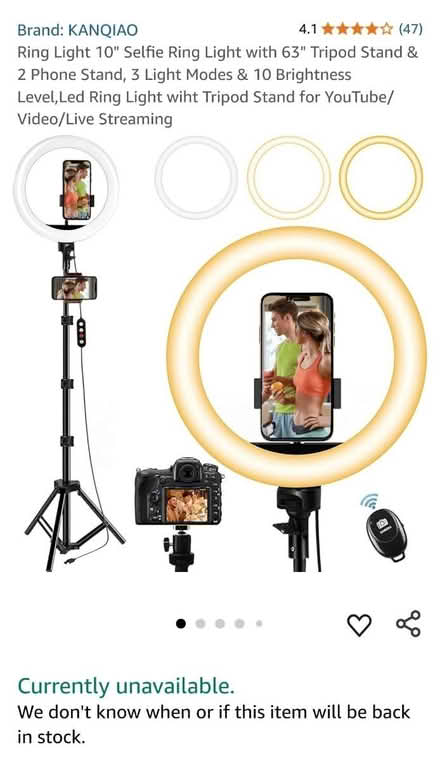 Photo of free 10" Selfie Ring Light set (1) (Didcot) #3