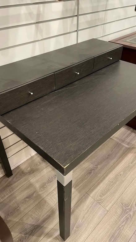 Photo of free Collection only- Black Desk with 3 drawers (Shepherds Bush W12) #3