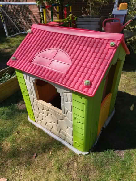 Photo of free Children's outdoor playhouse with table and 2 stools (Barkham RG41) #2