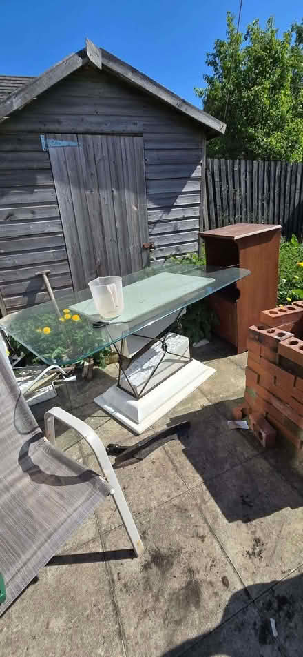 Photo of free Glass 4-6 seater table no chairs (Illingworth HX2) #1