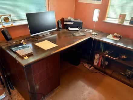Photo of free Dark wood office desk (Vichy Avenue) #3