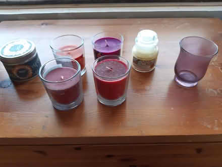 Photo of free 6 scented candles and 1 holder (Old Walcot SN3) #1