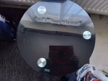 Photo of free Tempered dark glass 2 tier table (Coggeshall CO6) #3