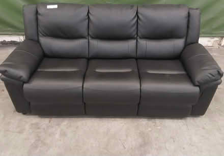 Photo of free Black faux leather 3 seater sofa (Sk8) #1
