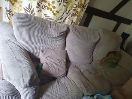 Photo of free Couch, three seater and matching Ottoman. (St Pauls Ward GU15) #2