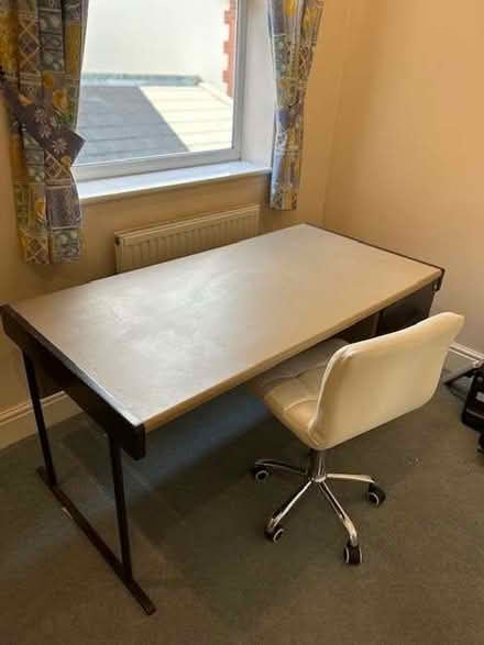 Photo of free Single Pedestal Office Desk with chair (Monkspath B90) #3