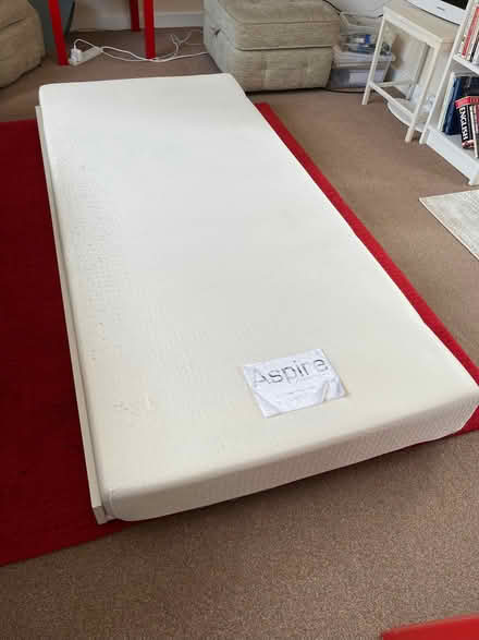 Photo of free Trundle bed frame and foam mattress. (Harlow Fields DE22) #1
