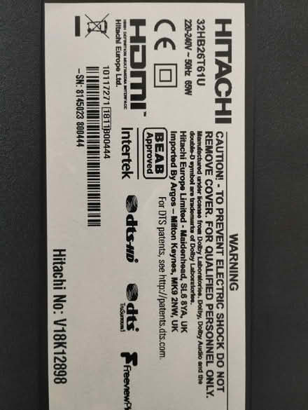Photo of free 32" Hitachi TV not working (Luton LU1) #3