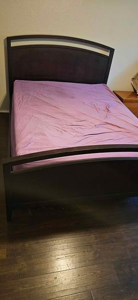 Photo of free Pottery Barn bed frame (w/o slats) (Near Treat and Oak Grove) #1