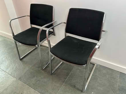 Photo of free Pair of padded steel chairs (Barlby Road W10 6BS) #1