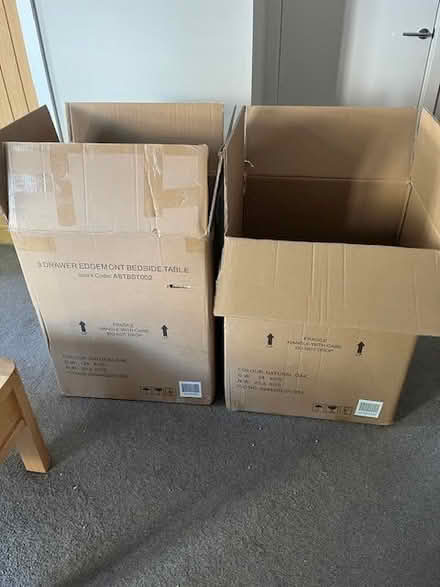 Photo of free Two large strong cardboard boxes 55cmx45x 68 (Clitheroe BB7) #1