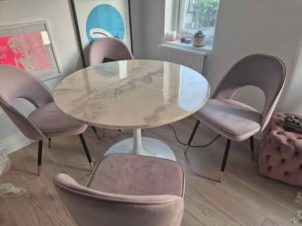 Photo of free Pink velvet chairs (E130bg) #3