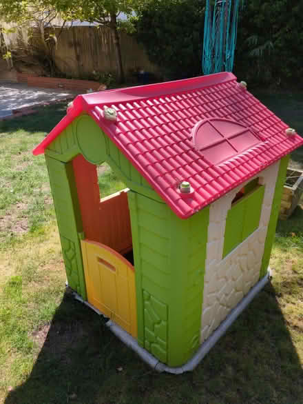 Photo of free Children's outdoor playhouse with table and 2 stools (Barkham RG41) #1