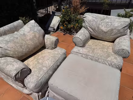 Photo of free 2 arm chairs and ittoman (212 4th Street) #1