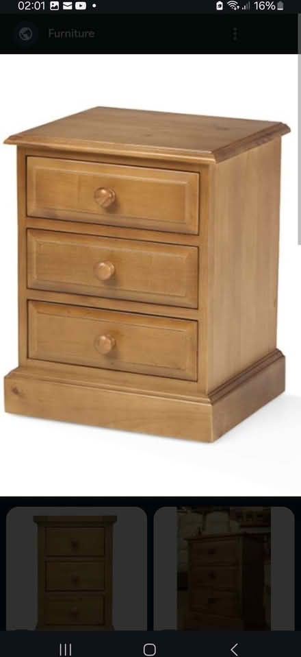 Photo of Pine 3 drawer bedside cupboard (Sneinton NG2) #1
