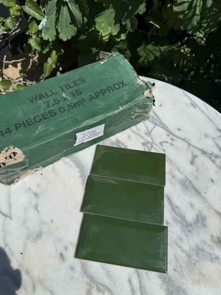 Photo of free Box of approx 44 green metro tiles (Brixton Hill SW2) #1