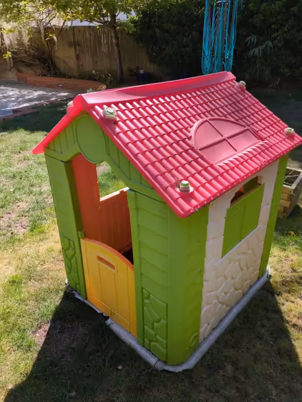 Photo of free Children's outdoor playhouse with table and 2 stools (Barkham RG41) #1