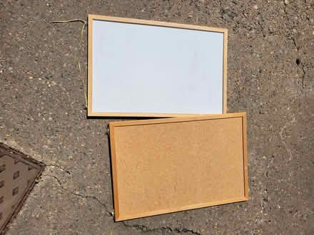 Photo of free White board and cork board pair (Neville's Cross DH1) #1