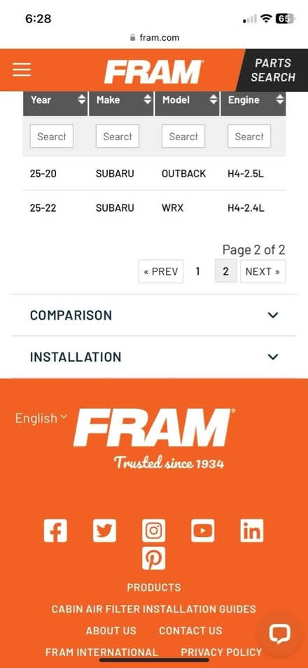Photo of free Fram CA12295 Engine Air Filter (Maynard) #3
