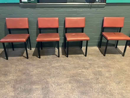 Photo of free Red metal chairs upholstered in red plastic. (Aigburth L19) #2