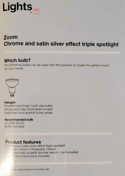 Photo of free Ceiling light with triple spotlight (Didcot) #4